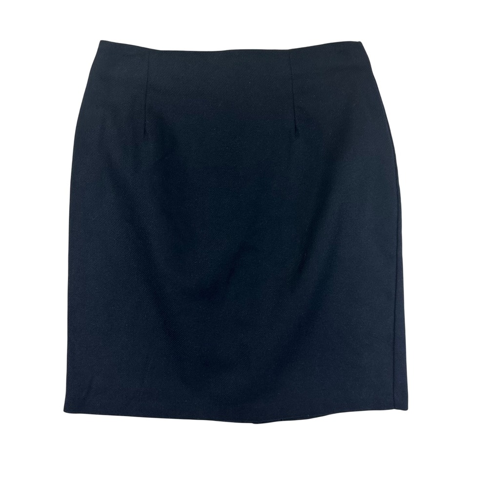 35th & 10th‎ Navy Blue Wool Blend Lined Pencil Skirt Size 10 VTG Preppy USA
